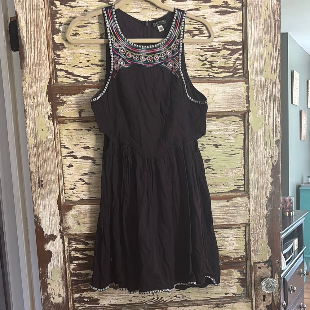 Billabong Black and Purple Embellished Halter Sundress